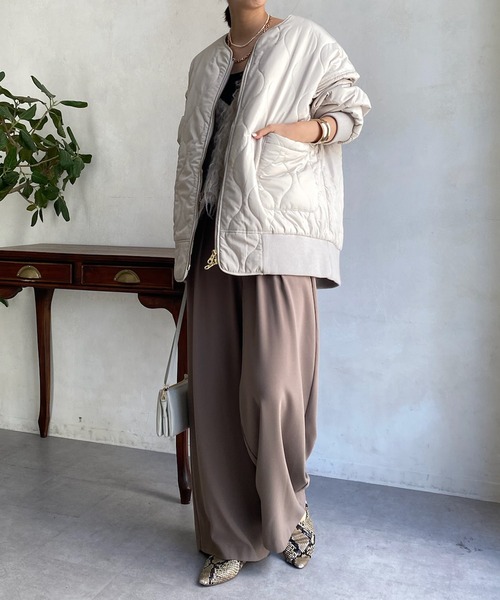 DouDou（ドゥドゥ）の「【一部WEB限定カラー】キルティングMA1（MA-1・レディース・グレー/ホワイト系その他/ブラック/カーキ・FREE）」の19枚目の写真