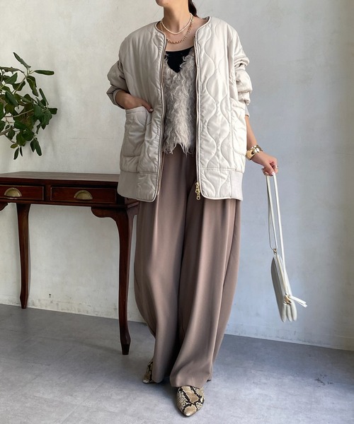 DouDou（ドゥドゥ）の「【一部WEB限定カラー】キルティングMA1（MA-1・レディース・グレー/ホワイト系その他/ブラック/カーキ・FREE）」の21枚目の写真