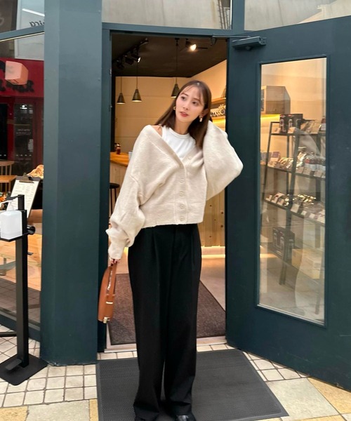 louren 美品 コクーンシルエットVネックワイドコンビネゾン 完売カラー