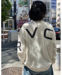 RVCA メンズ FAKE RVCA CR トレーナー【2023年秋冬モデル】/ルーカバックプリントスウェットトレーナー