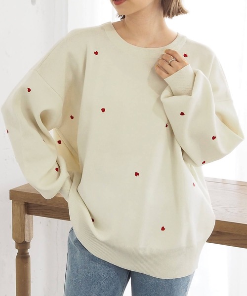 tiptop（ティップトップ）の「【2WAY着用可能】ハート刺繍前後2wayカーディガン（カーディガン/ボレロ・レディース・アイボリー/ブラック・FREE）」の6枚目の写真