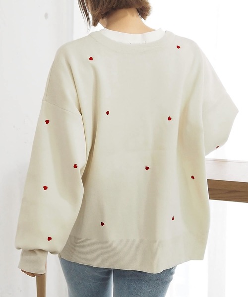 tiptop（ティップトップ）の「【2WAY着用可能】ハート刺繍前後2wayカーディガン（カーディガン/ボレロ・レディース・アイボリー/ブラック・FREE）」の9枚目の写真