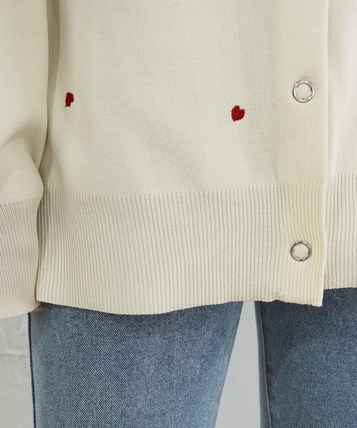 tiptop（ティップトップ）の「【2WAY着用可能】ハート刺繍前後2wayカーディガン（カーディガン/ボレロ・レディース・アイボリー/ブラック・FREE）」の13枚目の写真