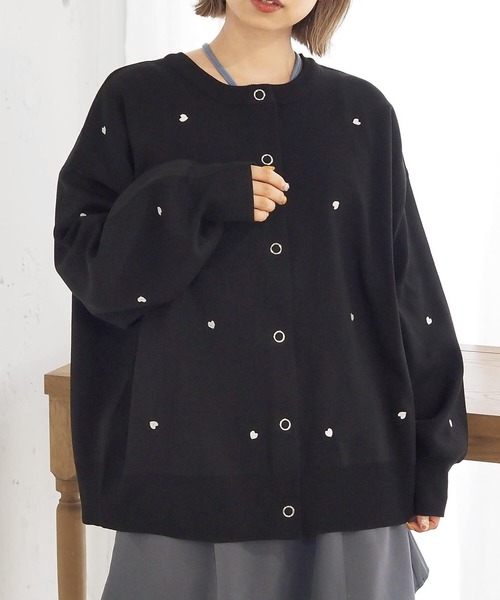 tiptop（ティップトップ）の「【2WAY着用可能】ハート刺繍前後2wayカーディガン（カーディガン/ボレロ・レディース・アイボリー/ブラック・FREE）」の17枚目の写真