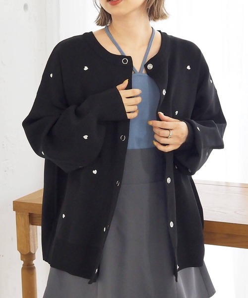 tiptop（ティップトップ）の「【2WAY着用可能】ハート刺繍前後2wayカーディガン（カーディガン/ボレロ・レディース・アイボリー/ブラック・FREE）」の18枚目の写真