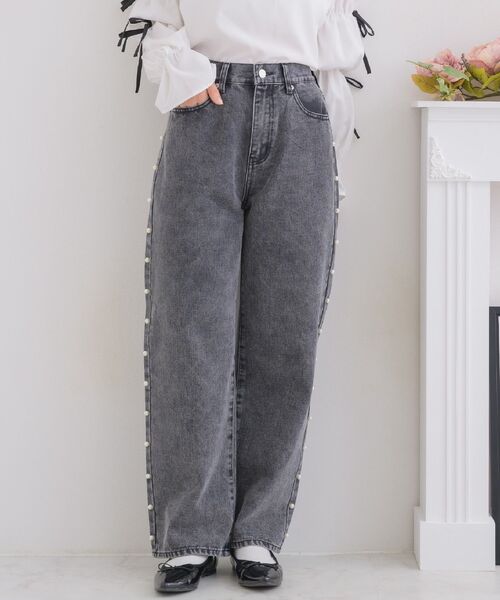 ems excite（エムズエキサイト）の「パール付きデニムPT（その他パンツ