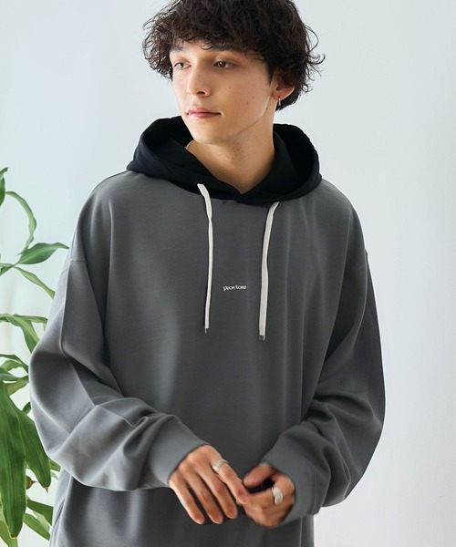 RAGEBLUE（レイジブルー）の「プチ刺繍/切り替えデザインルーズテックパーカー（パーカー・メンズ・グリーン/ブルー/グレー/ホワイト・MEDIUM/LARGE）」の3枚目の写真