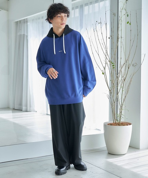 RAGEBLUE（レイジブルー）の「プチ刺繍/切り替えデザインルーズテックパーカー（パーカー・メンズ・グリーン/ブルー/グレー/ホワイト・MEDIUM/LARGE）」の10枚目の写真