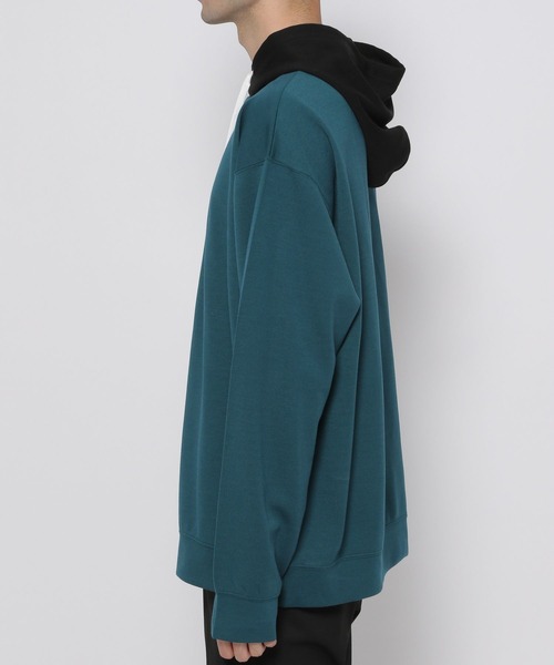 RAGEBLUE（レイジブルー）の「プチ刺繍/切り替えデザインルーズテックパーカー（パーカー・メンズ・グリーン/ブルー/グレー/ホワイト・MEDIUM/LARGE）」の11枚目の写真