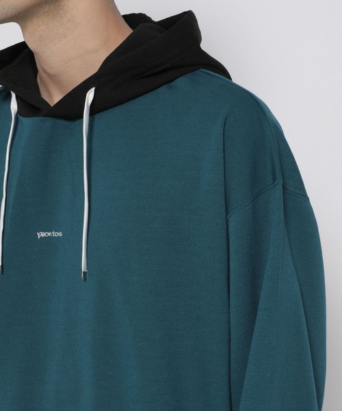 RAGEBLUE（レイジブルー）の「プチ刺繍/切り替えデザインルーズテックパーカー（パーカー・メンズ・グリーン/ブルー/グレー/ホワイト・MEDIUM/LARGE）」の15枚目の写真