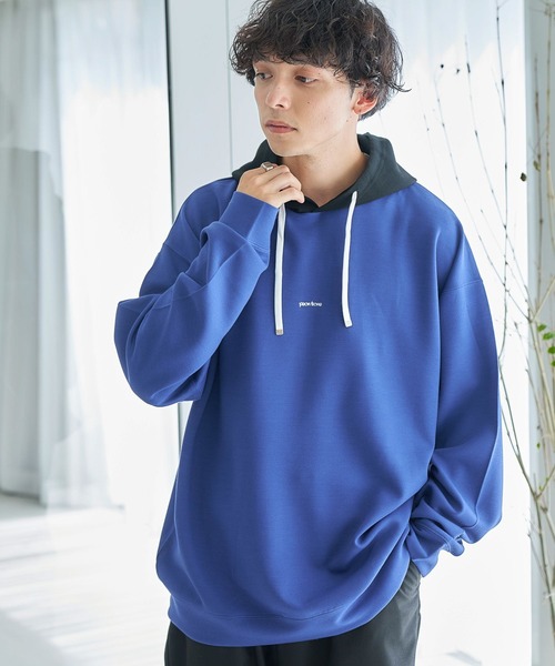 RAGEBLUE（レイジブルー）の「プチ刺繍/切り替えデザインルーズテックパーカー（パーカー・メンズ・グリーン/ブルー/グレー/ホワイト・MEDIUM/LARGE）」の5枚目の写真