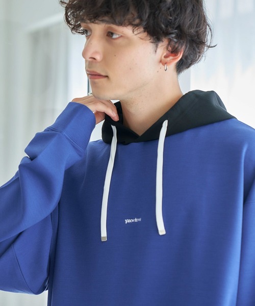 RAGEBLUE（レイジブルー）の「プチ刺繍/切り替えデザインルーズテックパーカー（パーカー・メンズ・グリーン/ブルー/グレー/ホワイト・MEDIUM/LARGE）」の6枚目の写真