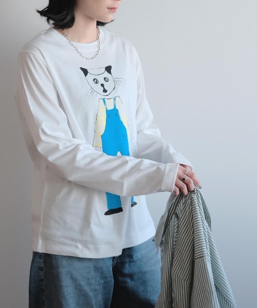 CASA PICONE(カーサピッコーネ)の「プリント長袖Tシャツ(ロンT)(Tシャツ/カットソー・レディース・ホワイト×ブルー/ホワイト×イエロー・S/M)」の17枚目の写真