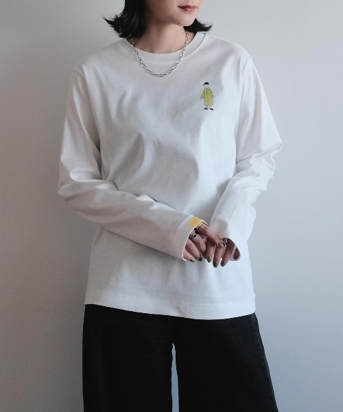 CASA PICONE(カーサピッコーネ)の「プリント長袖Tシャツ(ロンT)(Tシャツ/カットソー・レディース・ホワイト×ブルー/ホワイト×イエロー・S/M)」の7枚目の写真