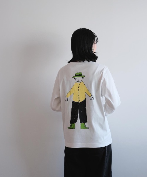 CASA PICONE(カーサピッコーネ)の「プリント長袖Tシャツ(ロンT)(Tシャツ/カットソー・レディース・ホワイト×ブルー/ホワイト×イエロー・S/M)」の8枚目の写真