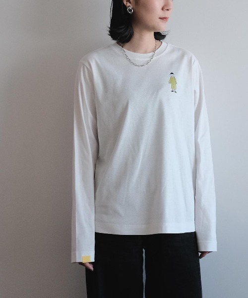 CASA PICONE(カーサピッコーネ)の「プリント長袖Tシャツ(ロンT)(Tシャツ/カットソー・レディース・ホワイト×ブルー/ホワイト×イエロー・S/M)」の10枚目の写真