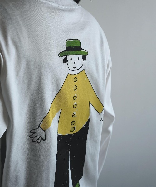 CASA PICONE(カーサピッコーネ)の「プリント長袖Tシャツ(ロンT)(Tシャツ/カットソー・レディース・ホワイト×ブルー/ホワイト×イエロー・S/M)」の9枚目の写真