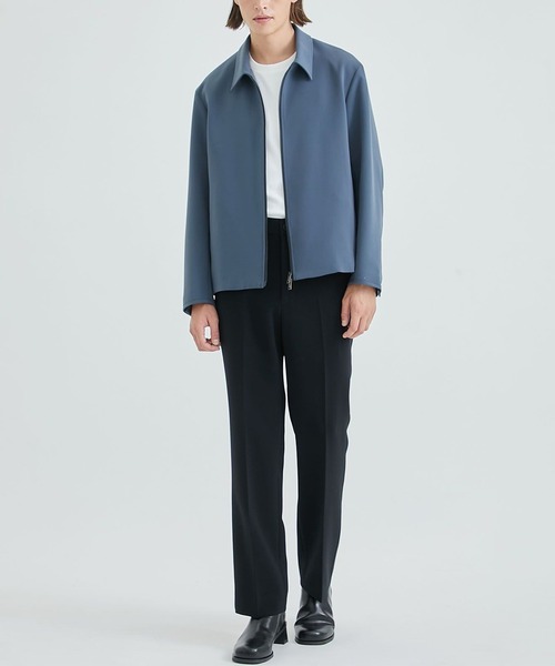 STUDIOUS（ステュディオス）の「Double Core ジップブルゾン（ブルゾン・メンズ・ライトブルーグレー/アイボリー/ブラック・1/2/3）」の4枚目の写真