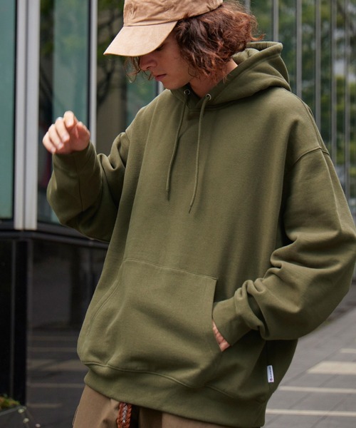 BARK MANHATTAN（バークマンハッタン）の「ヘビーウェイトUSAコットン ビッグシルエット 裏起毛プルオーバーパーカー（パーカー・メンズ・グレイッシュブルー/ブラック/アッシュグレー/モカ/ベージュ/カーキ・L/M）」の5枚目の写真