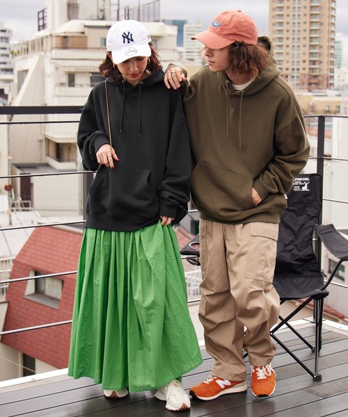 BARK MANHATTAN（バークマンハッタン）の「ヘビーウェイトUSAコットン ビッグシルエット 裏起毛プルオーバーパーカー（パーカー・メンズ・グレイッシュブルー/ブラック/アッシュグレー/モカ/ベージュ/カーキ・L/M）」の9枚目の写真