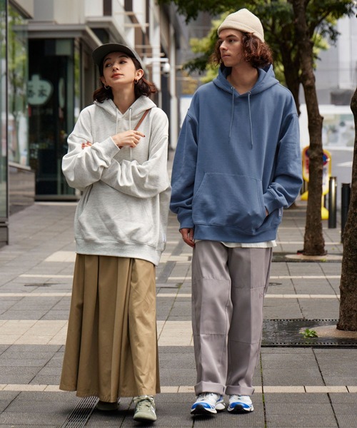 BARK MANHATTAN（バークマンハッタン）の「ヘビーウェイトUSAコットン ビッグシルエット 裏起毛プルオーバーパーカー（パーカー・メンズ・グレイッシュブルー/ブラック/アッシュグレー/モカ/ベージュ/カーキ・L/M）」の10枚目の写真