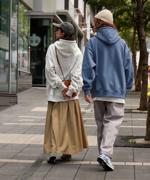 BARK MANHATTAN（バークマンハッタン）の「ヘビーウェイトUSAコットン ビッグシルエット 裏起毛プルオーバーパーカー（パーカー・メンズ・グレイッシュブルー/ブラック/アッシュグレー/モカ/ベージュ/カーキ・L/M）」の11枚目の写真