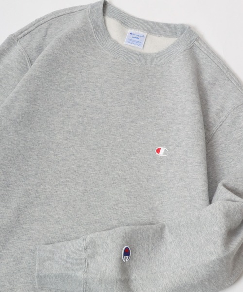 Champion(チャンピオン)の「Champion/チャンピオン 裏起毛 コットンUSA ワンポイントロゴ クルーネックスウェットトレーナー レディース メンズ(スウェット・メンズ・グレー/オートミール/ネイビー/ダークグリーン/ブラック/ダークグレー/オリーブ・XL/L/M)」の1枚目の写真