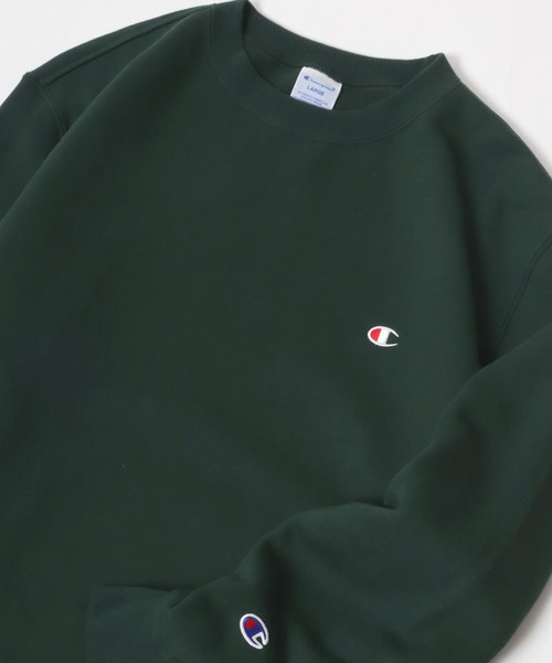 Champion(チャンピオン)の「Champion/チャンピオン 裏起毛 コットンUSA ワンポイントロゴ クルーネックスウェットトレーナー レディース メンズ(スウェット・メンズ・グレー/オートミール/ネイビー/ダークグリーン/ブラック/ダークグレー/オリーブ・XL/L/M)」の5枚目の写真