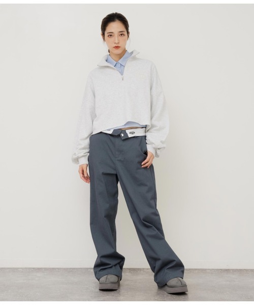 ANAP（アナップ）の「エンブレム刺繍ハーフジップ裏毛トップス（スウェット・レディース・スミクロ/ライトグレー・FREE）」の12枚目の写真