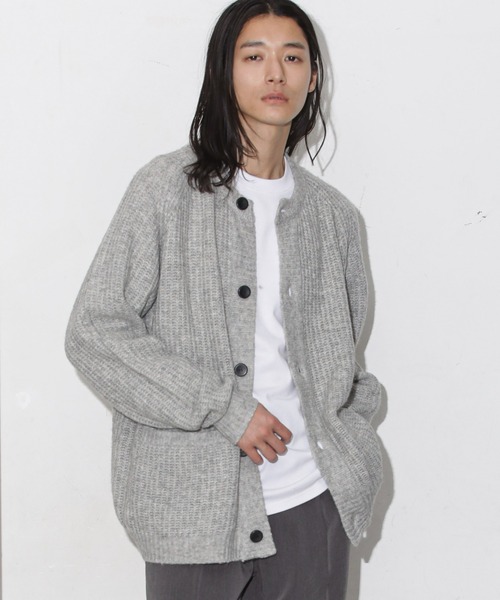 NANO universe（ナノユニバース）の「【WEB限定】モヘヤライク畦編みカーディガン（カーディガン/ボレロ・メンズ・ブラウン系その他3/ブラック/パープル系その他2/グレー・L/S/M）」の2枚目の写真