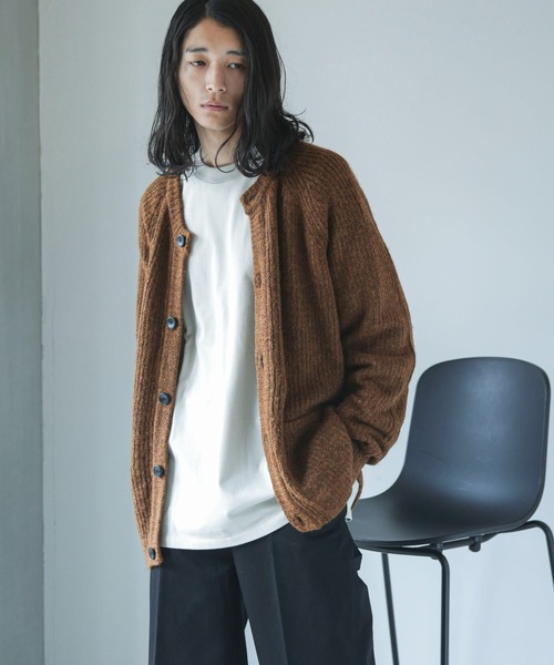 NANO universe（ナノユニバース）の「【WEB限定】モヘヤライク畦編みカーディガン（カーディガン/ボレロ・メンズ・ブラウン系その他3/ブラック/パープル系その他2/グレー・L/S/M）」の3枚目の写真