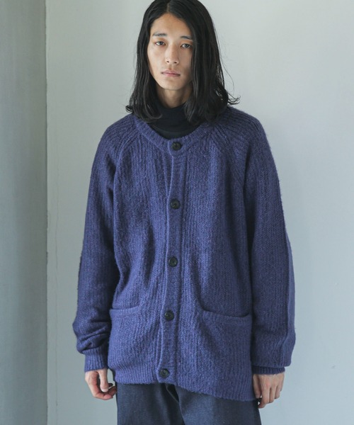 NANO universe（ナノユニバース）の「【WEB限定】モヘヤライク畦編みカーディガン（カーディガン/ボレロ・メンズ・ブラウン系その他3/ブラック/パープル系その他2/グレー・L/S/M）」の4枚目の写真