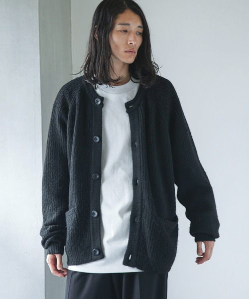 NANO universe（ナノユニバース）の「【WEB限定】モヘヤライク畦編みカーディガン（カーディガン/ボレロ・メンズ・ブラウン系その他3/ブラック/パープル系その他2/グレー・L/S/M）」の5枚目の写真