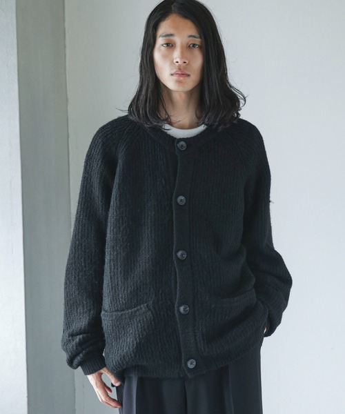 NANO universe（ナノユニバース）の「【WEB限定】モヘヤライク畦編みカーディガン（カーディガン/ボレロ・メンズ・ブラウン系その他3/ブラック/パープル系その他2/グレー・L/S/M）」の6枚目の写真
