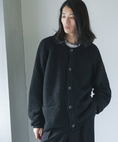 NANO universe（ナノユニバース）の「【WEB限定】モヘヤライク畦編みカーディガン（カーディガン/ボレロ・メンズ・ブラウン系その他3/ブラック/パープル系その他2/グレー・L/S/M）」の7枚目の写真