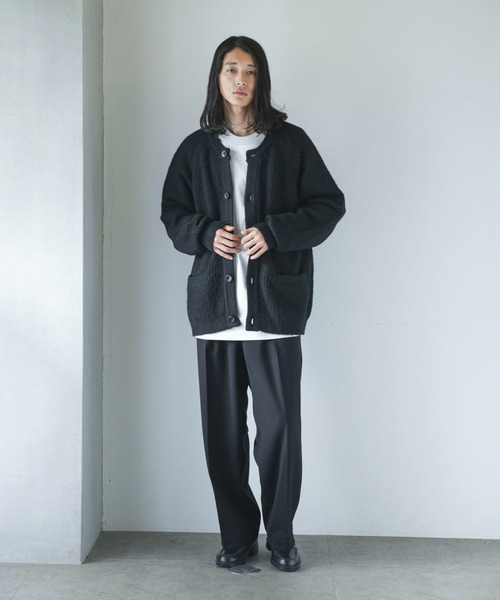 NANO universe（ナノユニバース）の「【WEB限定】モヘヤライク畦編みカーディガン（カーディガン/ボレロ・メンズ・ブラウン系その他3/ブラック/パープル系その他2/グレー・L/S/M）」の9枚目の写真