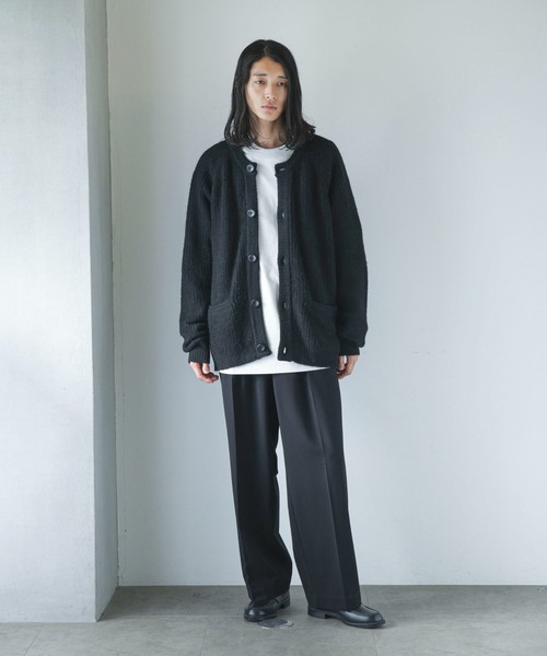 NANO universe（ナノユニバース）の「【WEB限定】モヘヤライク畦編みカーディガン（カーディガン/ボレロ・メンズ・ブラウン系その他3/ブラック/パープル系その他2/グレー・L/S/M）」の10枚目の写真