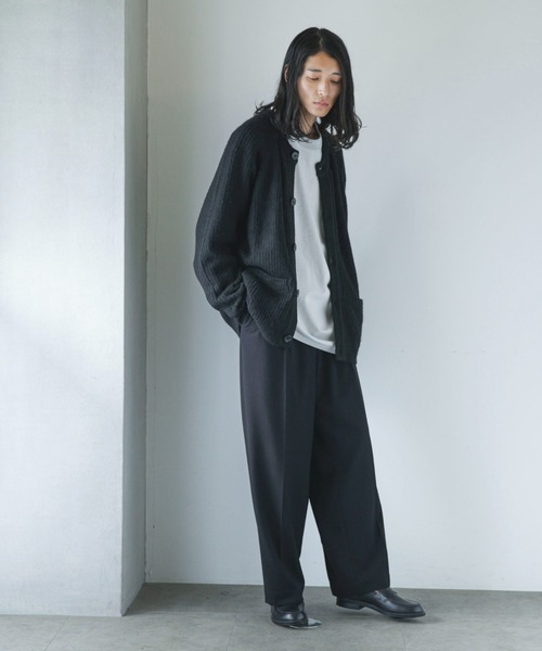 NANO universe（ナノユニバース）の「【WEB限定】モヘヤライク畦編みカーディガン（カーディガン/ボレロ・メンズ・ブラウン系その他3/ブラック/パープル系その他2/グレー・L/S/M）」の11枚目の写真