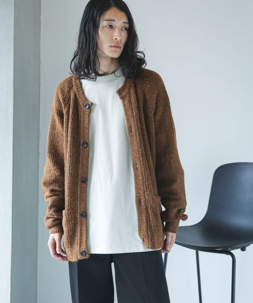 NANO universe（ナノユニバース）の「【WEB限定】モヘヤライク畦編みカーディガン（カーディガン/ボレロ・メンズ・ブラウン系その他3/ブラック/パープル系その他2/グレー・L/S/M）」の14枚目の写真