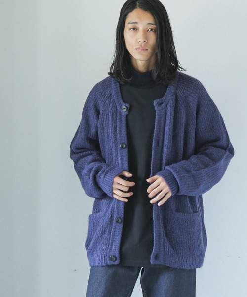 NANO universe（ナノユニバース）の「【WEB限定】モヘヤライク畦編みカーディガン（カーディガン/ボレロ・メンズ・ブラウン系その他3/ブラック/パープル系その他2/グレー・L/S/M）」の22枚目の写真
