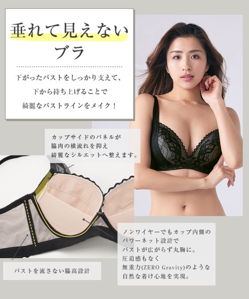 Re；by Reinest（リーバイレイネスト）の「【着ているのを忘れる！？新感覚の無重力ノンワイヤーブラ】【Re；by Reinest】ZERO BRA seriesヌーディーレースホールドアップ単品ブラジャー（ブラジャー・レディース・ブラック/アイボリー・C65/F70/E65/F85/E85/F80/D75/F75/E70/B75/F65/C70/D65/A65/B70/D70/A70/E80/C75/A75/B65/E75）」の21枚目の写真