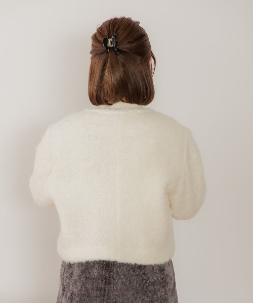 flower(フラワー)の「フラッフィ―ジャケット(ノーカラージャケット・レディース・アイボリー・FREE)」の12枚目の写真