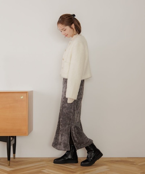 flower(フラワー)の「フラッフィ―ジャケット(ノーカラージャケット・レディース・アイボリー・FREE)」の15枚目の写真