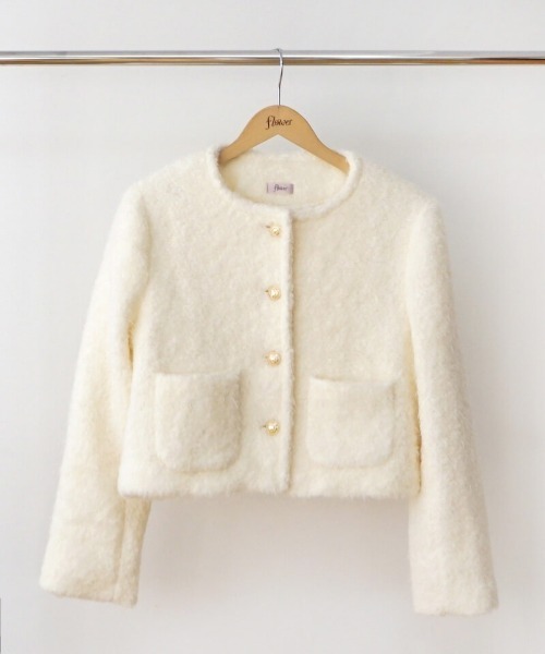 flower(フラワー)の「フラッフィ―ジャケット(ノーカラージャケット・レディース・アイボリー・FREE)」の22枚目の写真