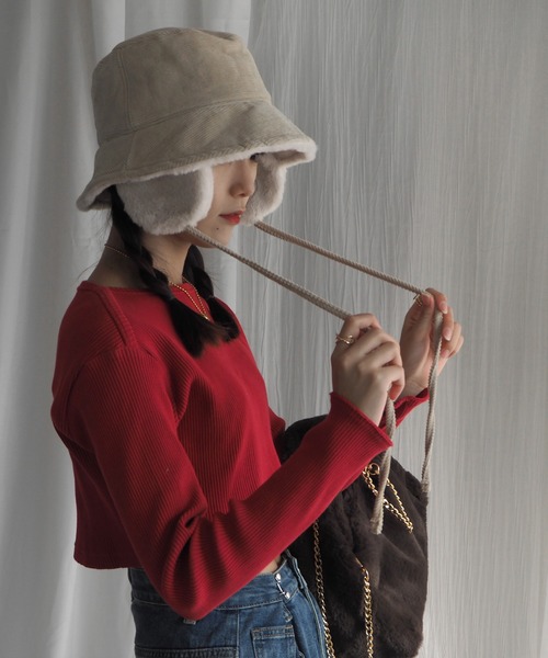 minia(ミニア)の「イヤーマフ付きファーバケハ(ハット・レディース・ブラック/アイボリー/ベージュ・FREE)」の11枚目の写真