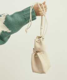 ECO-LEATHER DRAWSTRING MINI BAG（M）