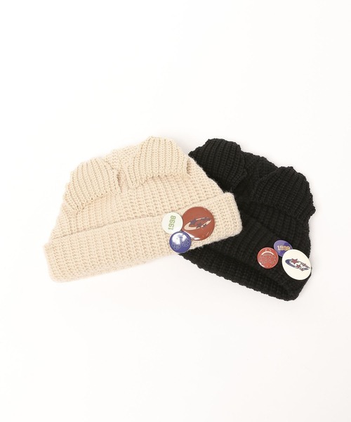 PBLIM(ページボーイリム)の「PBLIM/マンマルココラボネコミミニットボウ(ニットキャップ/ビーニー・レディース・ブラック/ライトベージュ・FREE)」の12枚目の写真