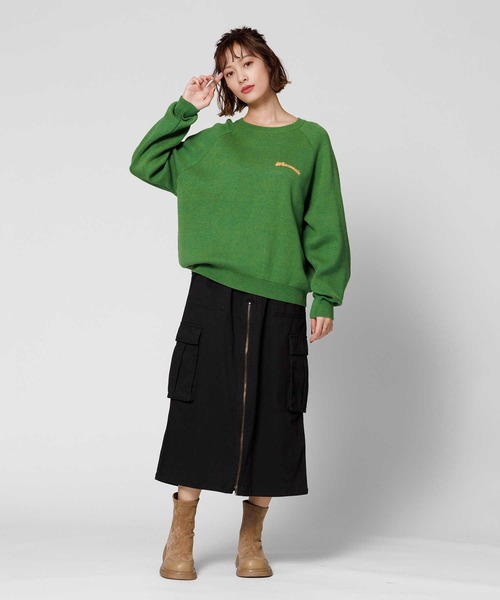 BACK NUMBER（バックナンバー）の「【BACK NUMBER】ワンポイントロゴプルオーバーニット（ニット/セーター・レディース・ワイン/グリーン・M/L）」の4枚目の写真