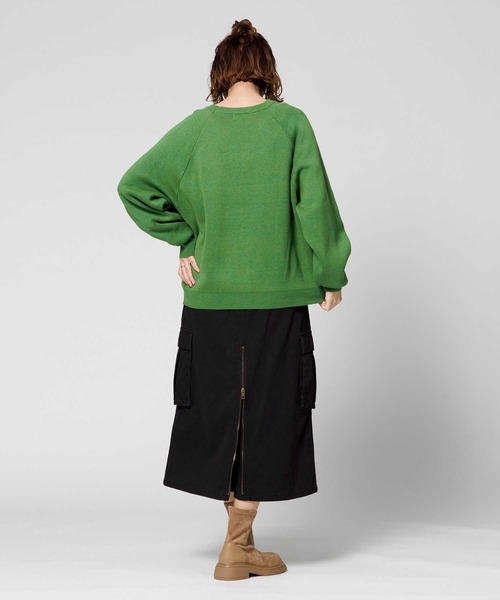 BACK NUMBER（バックナンバー）の「【BACK NUMBER】ワンポイントロゴプルオーバーニット（ニット/セーター・レディース・ワイン/グリーン・M/L）」の6枚目の写真