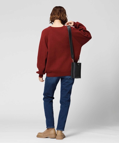 BACK NUMBER（バックナンバー）の「【BACK NUMBER】ワンポイントロゴプルオーバーニット（ニット/セーター・レディース・ワイン/グリーン・M/L）」の9枚目の写真